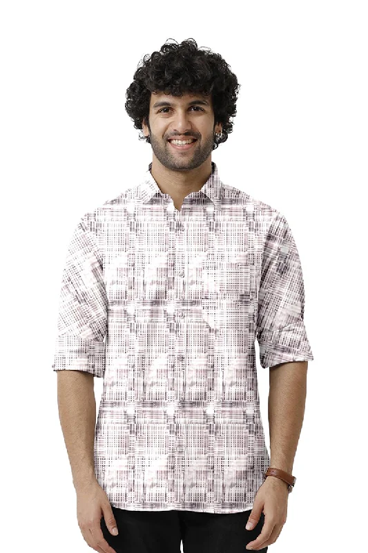 Miami - Purple Printed Casual Shirts for Men | Ariser