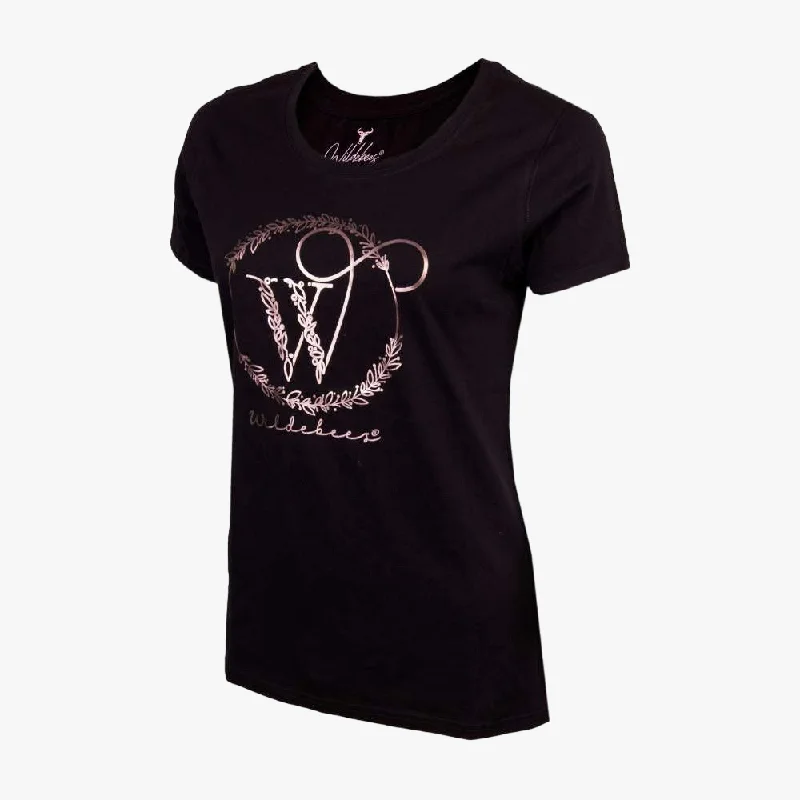 Stock Up and Save Wildebees Womens Infinity Foil Short Sleeve Tee Black