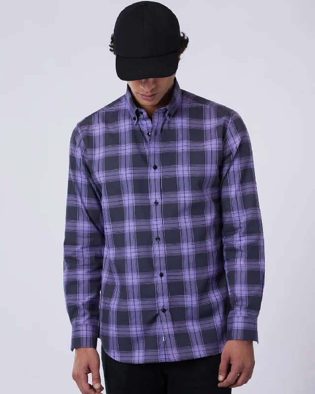 Twill Checked Shirt - Purple & Black