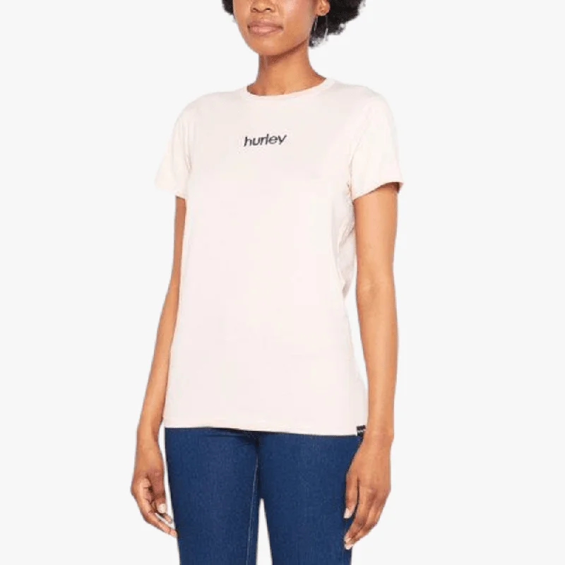 Unmissable Offer Hurley Ladies Staple Embroidered Short Sleeve Tee Unbleached