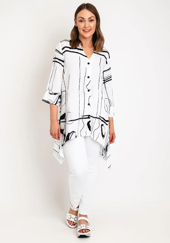 Special Discount Ever Sassy Asymmetric Hem Relaxed Fit Shirt, White