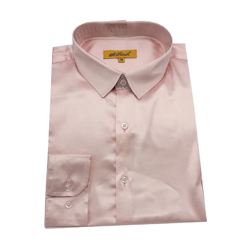 ST. PATRICK: Satin Slim Fit Dress Shirt SSS