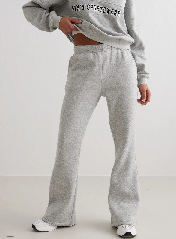 Savings Soar This Weekend Grey Melange Flare Sweatpants
