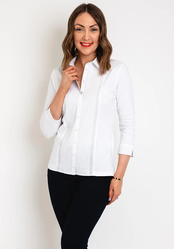 Early Bird Discount Erfo Pleated Panel Shirt, White