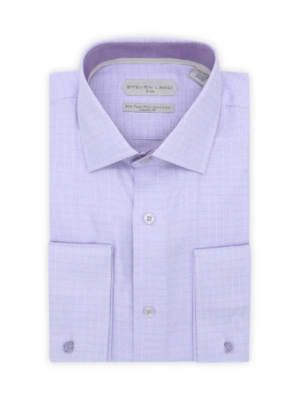 Non Iron Weave Check Dress Shirt