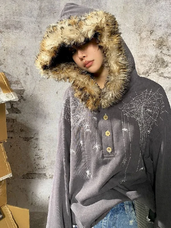 Stock Clearance Spider Web Hoodie [S0000010334]