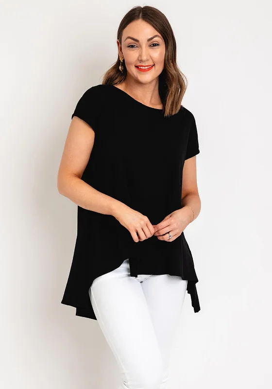 Overstock Naya Wrap Back Jersey Top, Black