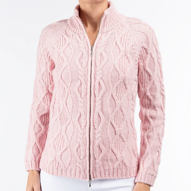 Special Price Cable Zip Cardigan in Angelwing