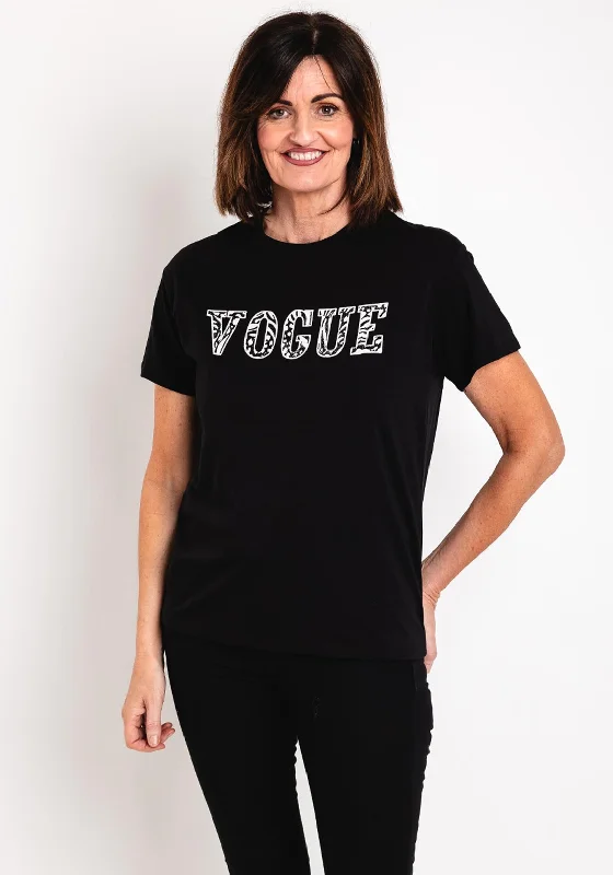 Your Weekend, Your Savings Serafina Collection Vogue Rhinestone T-Shirt, Black