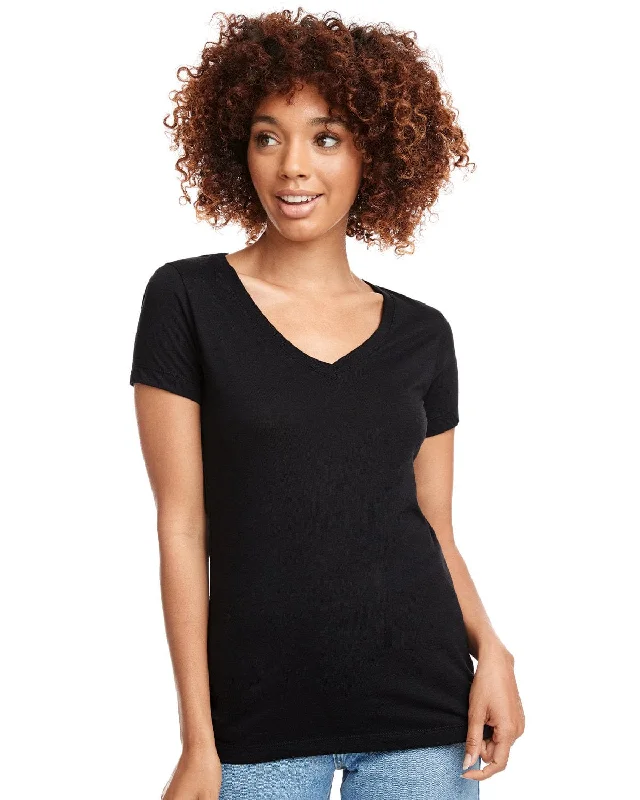 Next Level Ladies Ideal V-Neck Tee | Black