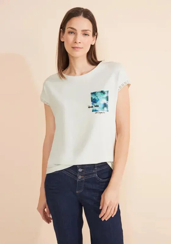New Markdowns Street One Chest Print T-Shirt, Off- White