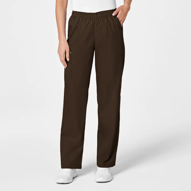 Major Savings WonderWORK Women's Pull-On Cargo Scrub Pant - Chocolate