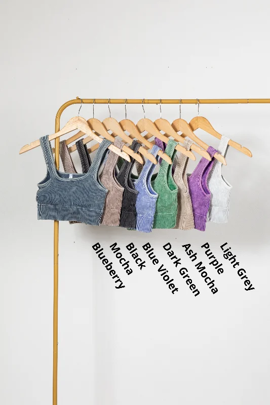 Weekend Savings Extravaganza Washed Ribbed Seamless Bra With Pads