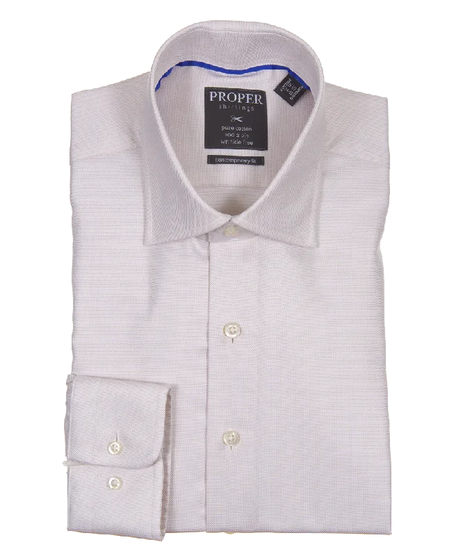 Tan Contemporary Fit Cotton Shirt