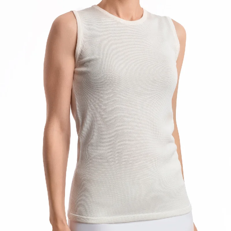 Super Bargain Silk Viscose Tank in White