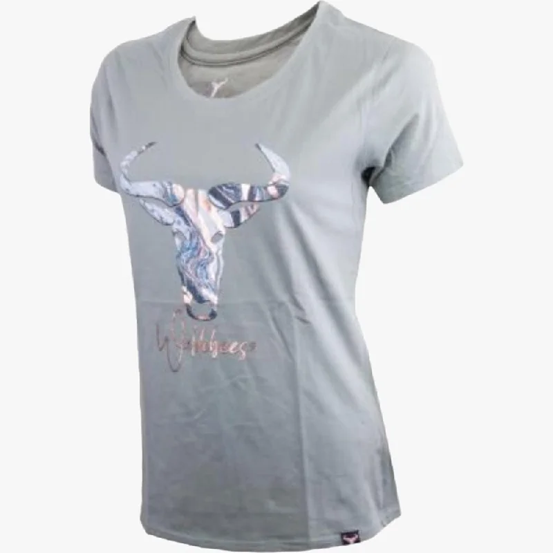 Huge Savings Wildebees Womens Marble Logo Tee Sage Leaf