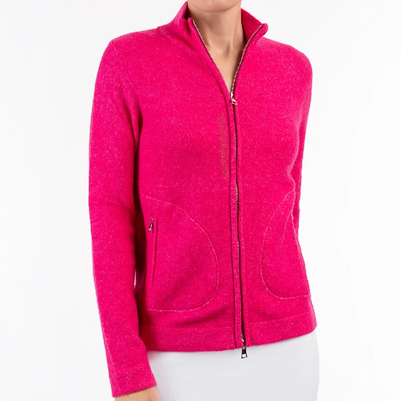 Price Smash Zip Cardigan in Fuxia