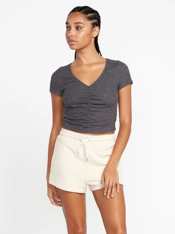 Extra Savings Lived in Lounge Rib Short Sleeve Shirt - Black