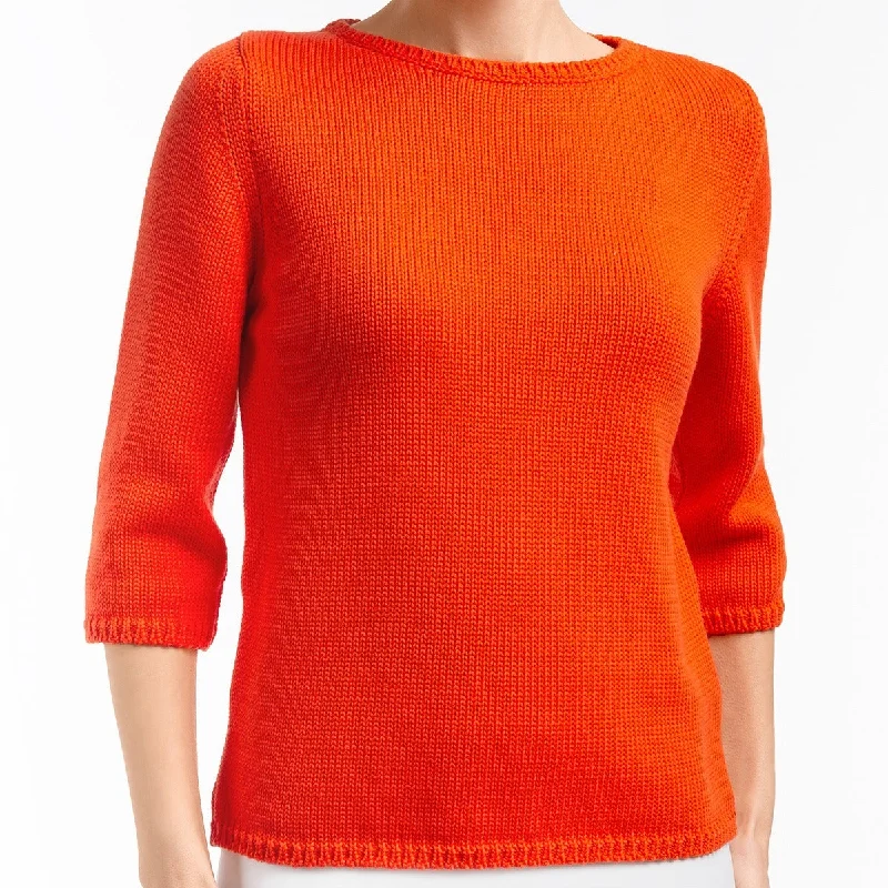 Exclusive Access 3/4 Sleeve Pullover in Mandarino