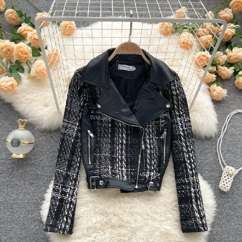 Instant Deal Jacket stitched leather jacket jacket  1523
