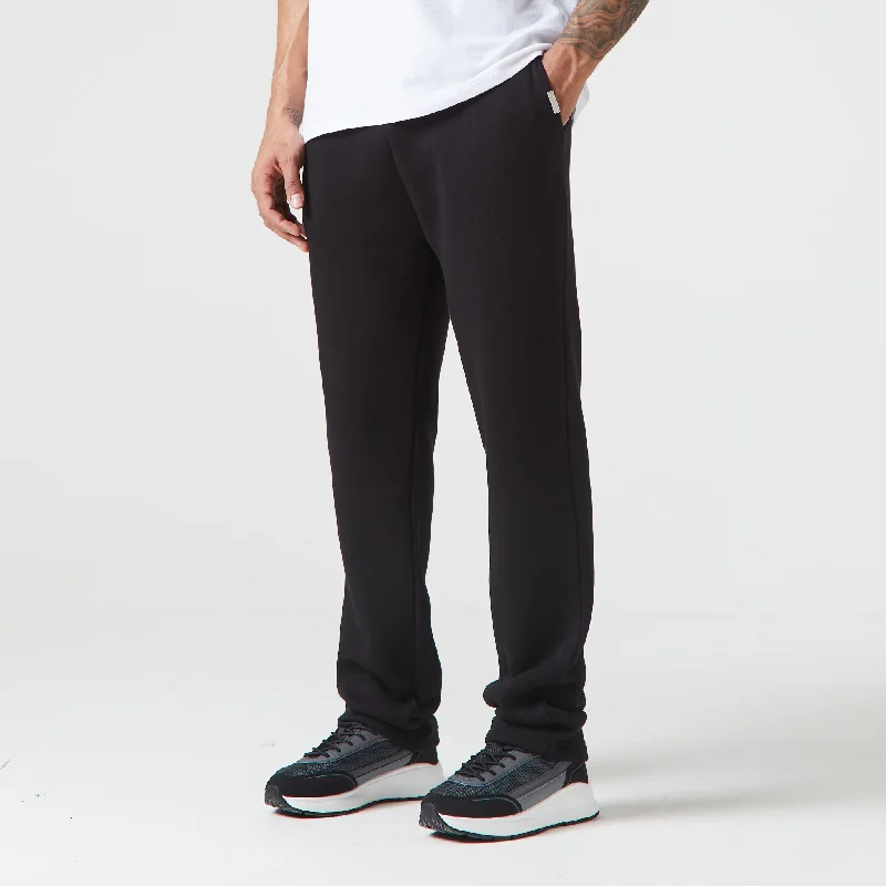 Relaxed Fit Open Hem Jogger | Black