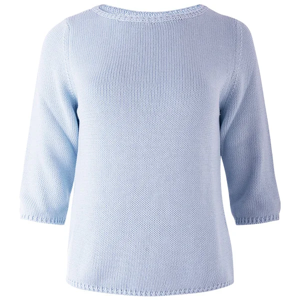Grand Opening Sale 3/4 Sleeve Pullover in Pale Blue