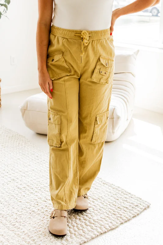 Super Deal Freya Utility Cargo Pants | Mustard