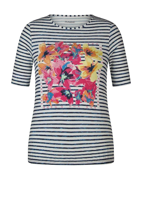 Year-End Sale Rabe Floral Print Striped Top, Multi