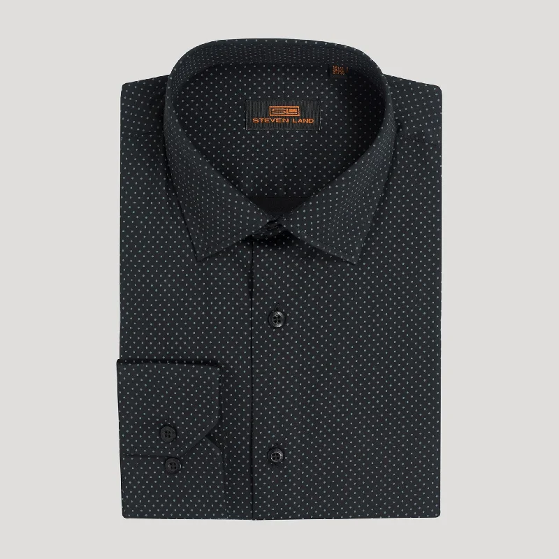 Micro Dot Dress Shirt | Classic Collar | Mitered Barrel Cuff | 100% Cotton