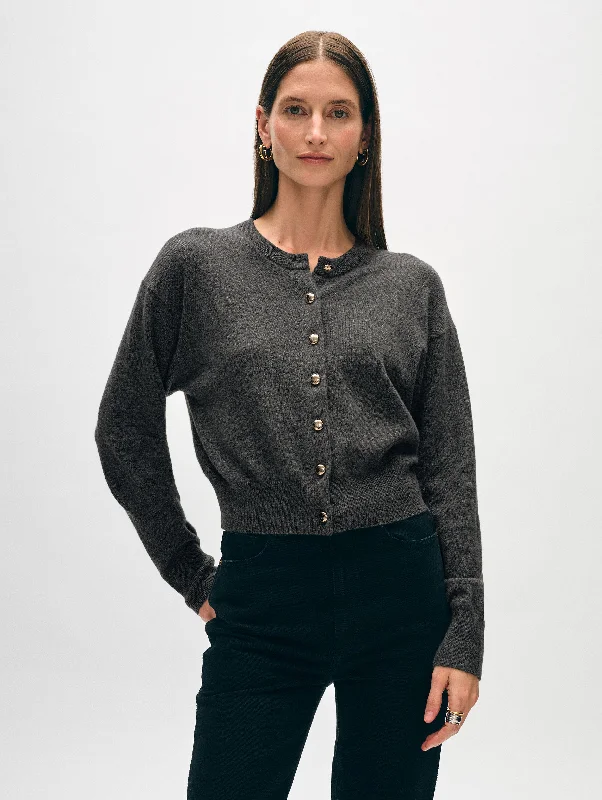 New Deals Cashmere Gold Button Cardigan