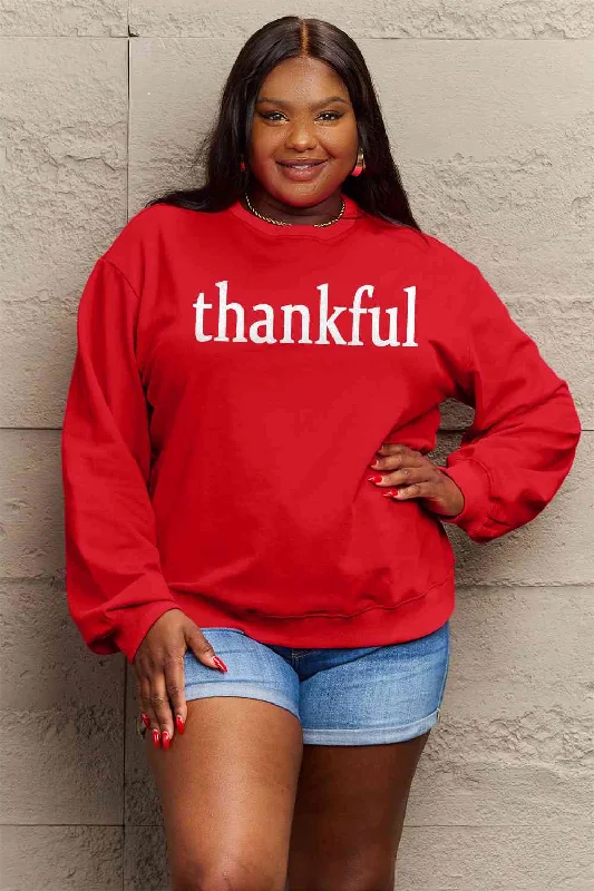 Exclusive Offers TastyHottie - Simply Love Full Size THANKFUL Graphic Sweatshirt