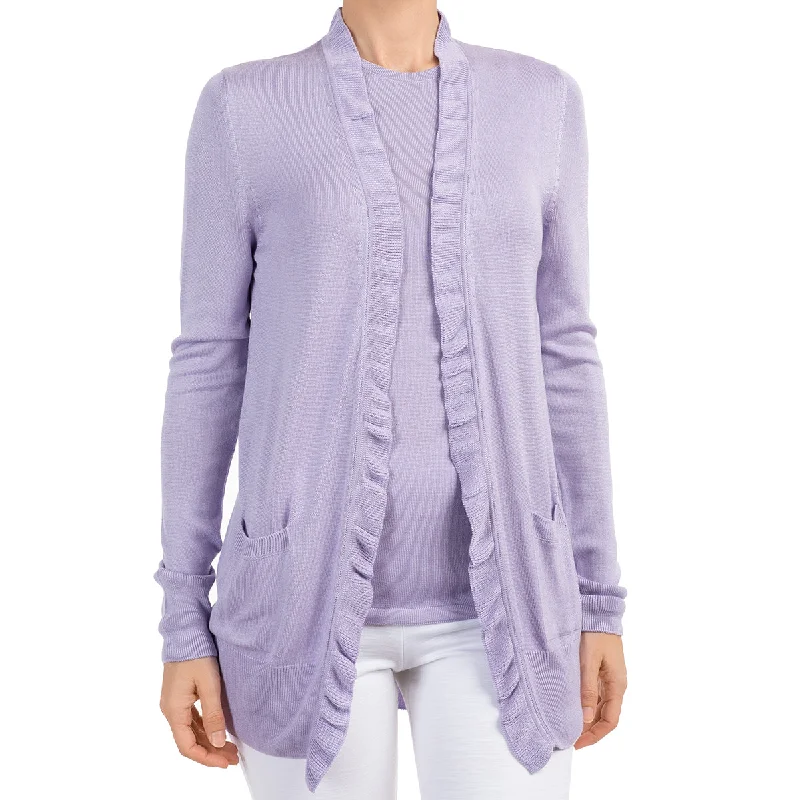 Special Offer Silk Viscose Cardigan in Lavender