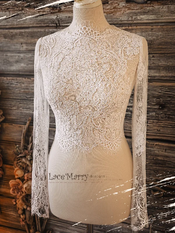 Weekend Bargains Just for You MAGNOLIA #4 / Bridal Lace Bolero with Long Sleeves