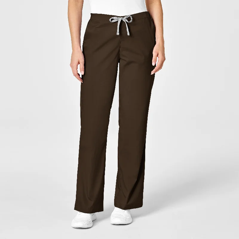 Weekend Shopping Extravaganza WonderWORK Women's Flare Leg Scrub Pant - Chocolate