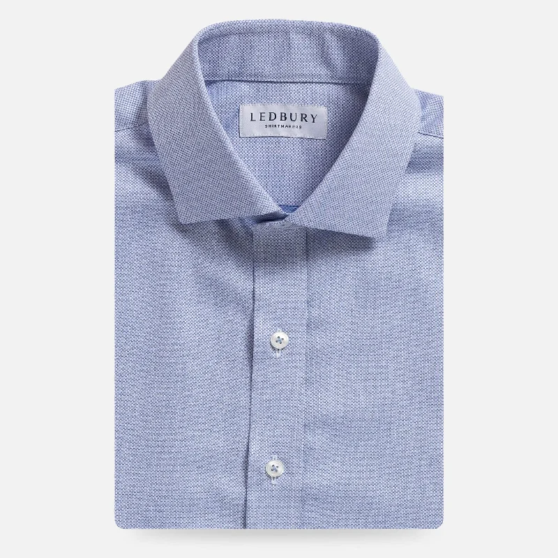 The Light Blue Caven Textured Weave Custom Shirt