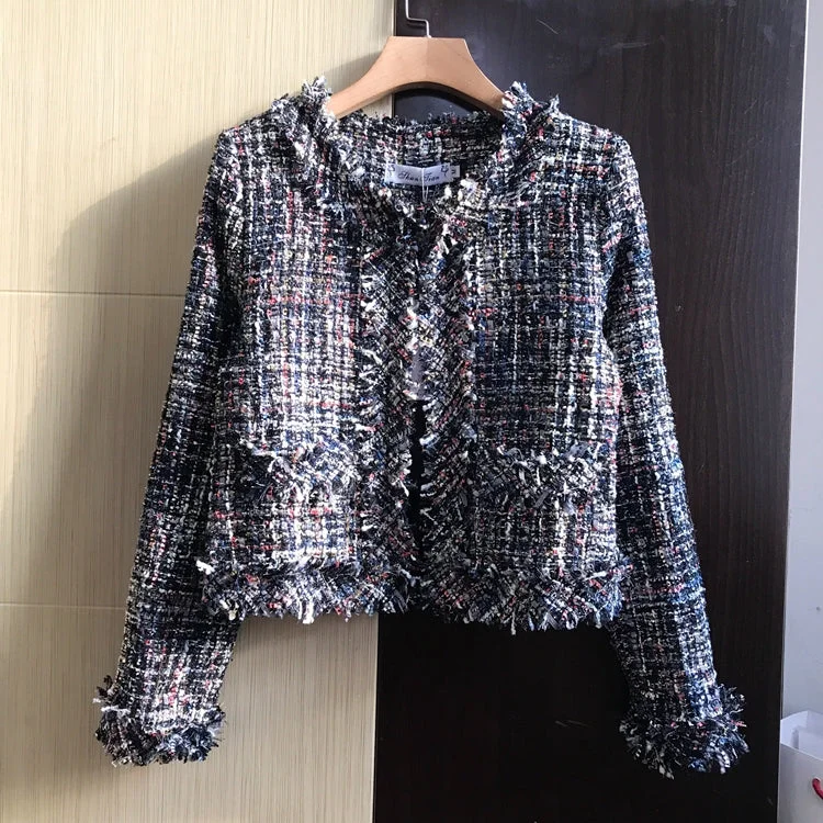 Price Drop Tassel short coat women's long sleeved cardigan fashion slim fit  1639