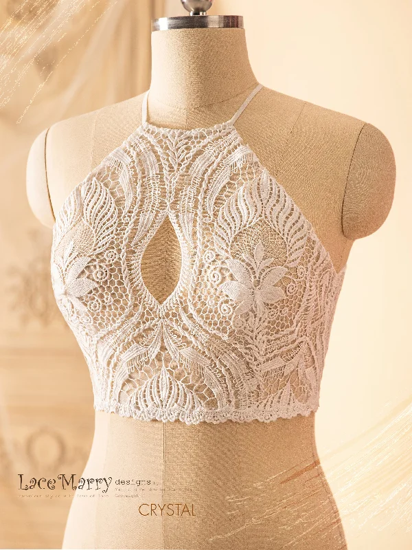 Extra Savings CRYSTAL / Bridal Boho Lace Top from Macrame Lace
