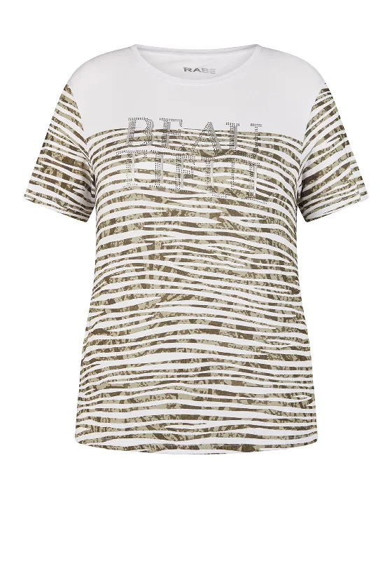 Weekend Shopping Bliss Rabe Rhinestone Text Print Top, White