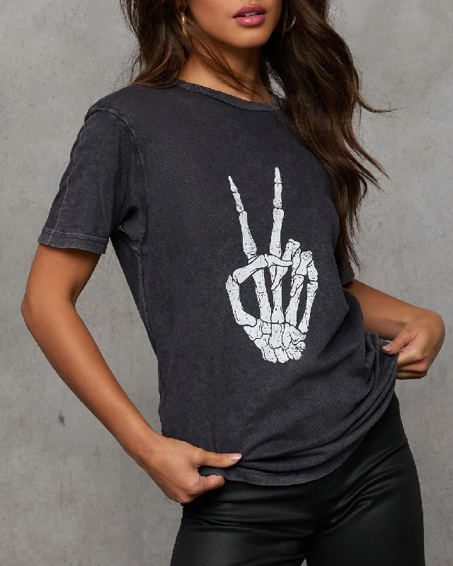 Price Smash Skull Peace Sign Short Sleeve Graphic Tee