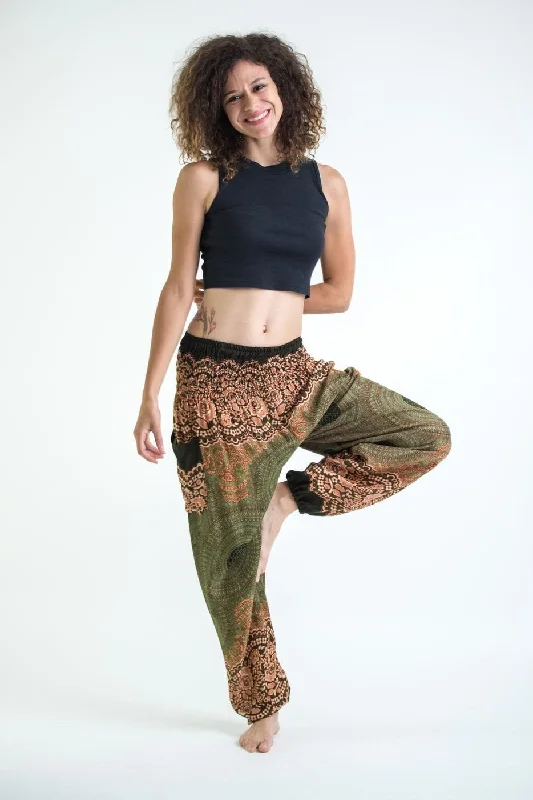 Price Rollback Unisex Geometric Mandalas Harem Pants in Olive