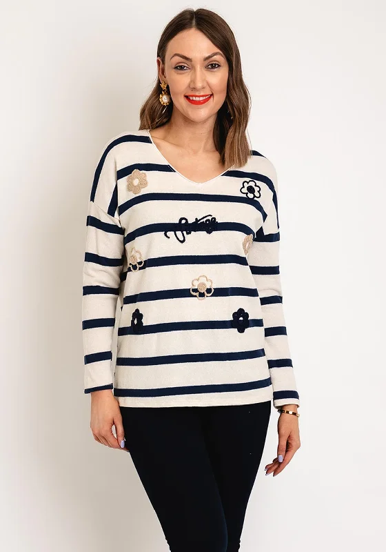 Weekend Offers That Amaze Serafina Collection One Size Embroidered Flower Motif Top, Beige