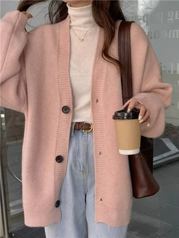 Weekend Steals Await TastyHottie - Women's loose buttoned versatile knitted cardigan Weekend Steals Await TastyHottie - Women's loose buttoned versatile knitted cardigan