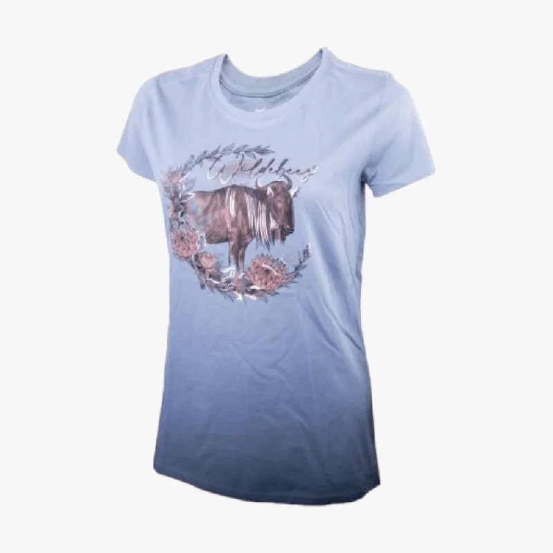 YEAR-End Clearance Wildebees Womens Wreath Short Sleeve Tee Storm