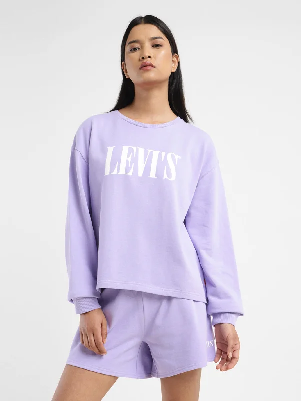 Exclusive Weekend Offers Inside Women's Brand Logo Lilac Crew Neck Sweatshirt