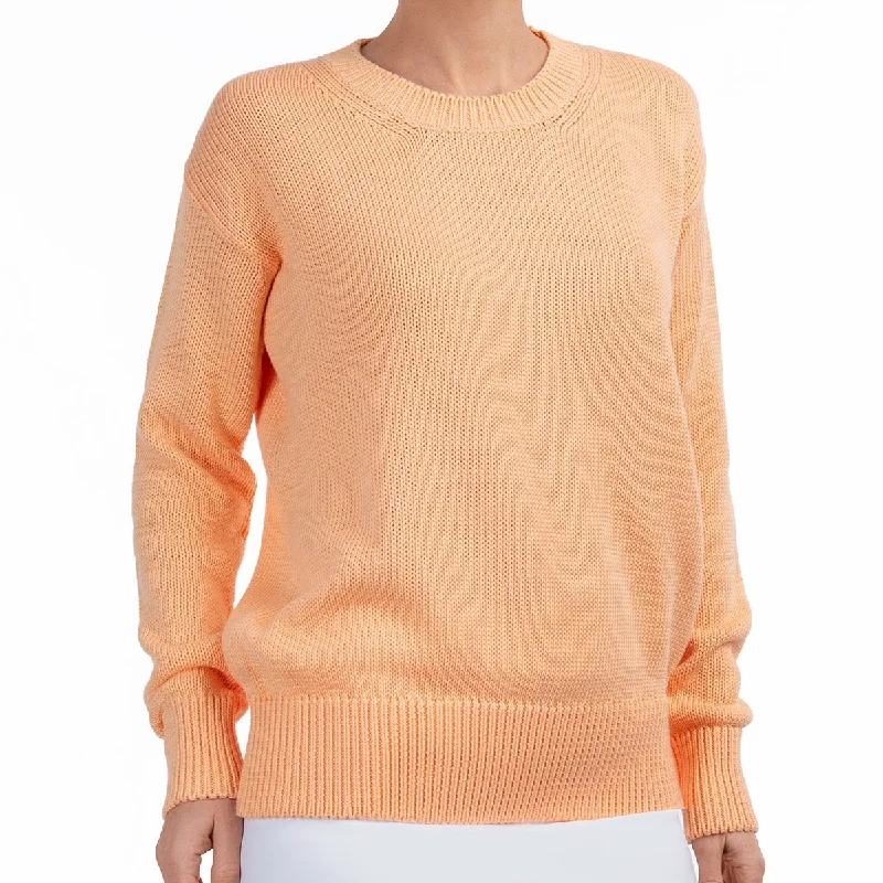 Weekend Wonders Await! Oversized Round Neck Pullover in Orange Sherbert