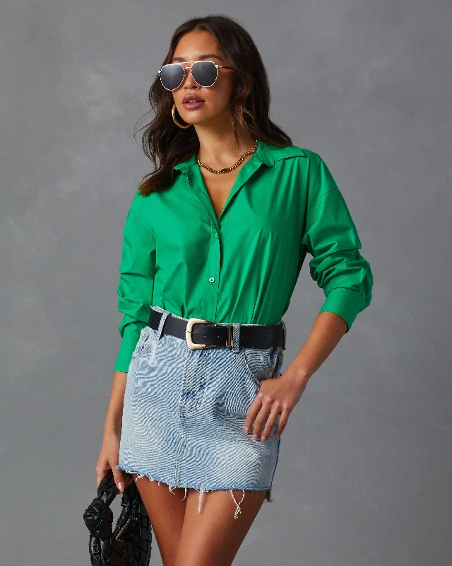 Weekend Wonders Await! Infinity Cotton Button Down Top