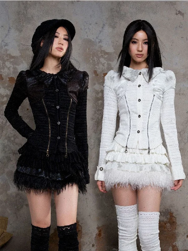 Today’s Deal BUBBLE NECK SLIM LONG SLEEVE BLOUSE [S0000010495]