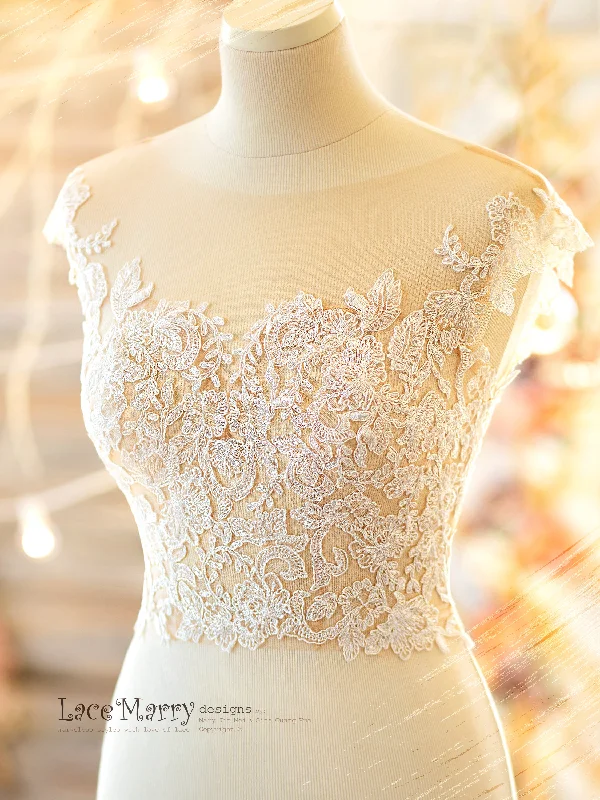 Savings Spectacular BJANKA #1 / Lace Crop Top with Romantic Button Closure