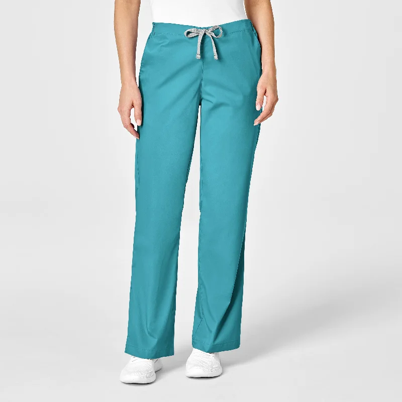 Loyalty Reward WonderWORK Women's Flare Leg Scrub Pant - Teal Blue
