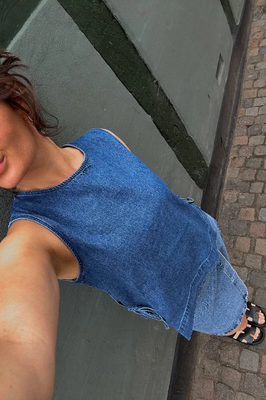 Reduced Prices Neo Noir - Svetlana Denim Top - Blue